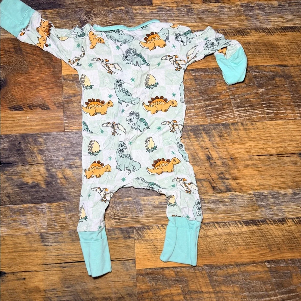 Unbranded Kids Mint Dinosaur One-Piece Sleeper